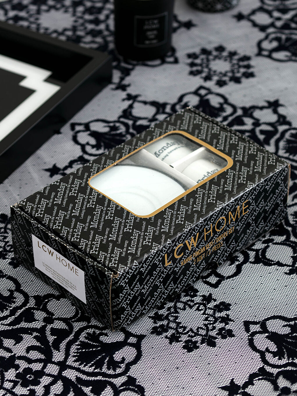 Slogan Printed Porcelain Turkish Coffee Cup Set of 2-3