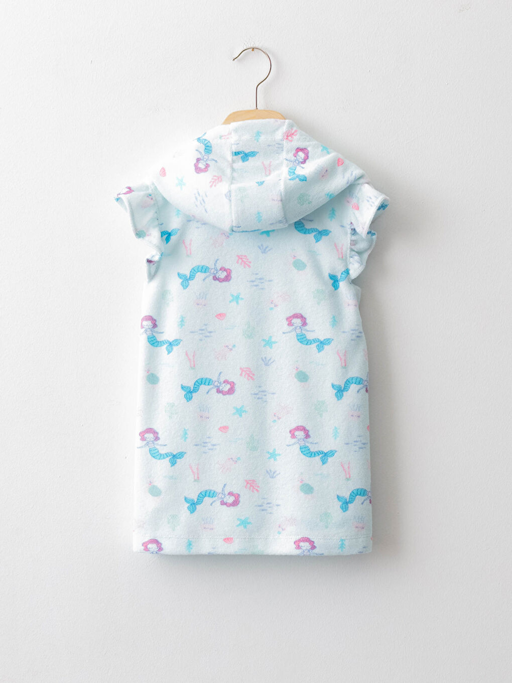 კაპიუშონიანი ნაბეჭდი ბამბის ბავშვის ხალათი-1