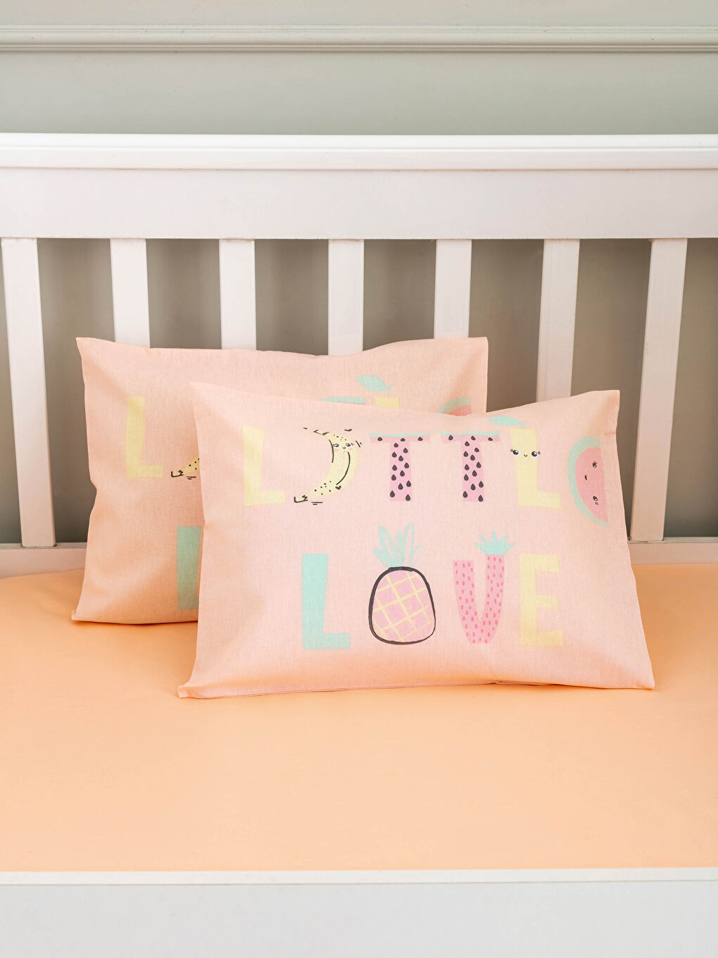 Taie d'oreiller tissée imprimée pour bébé fille 35x45 cm