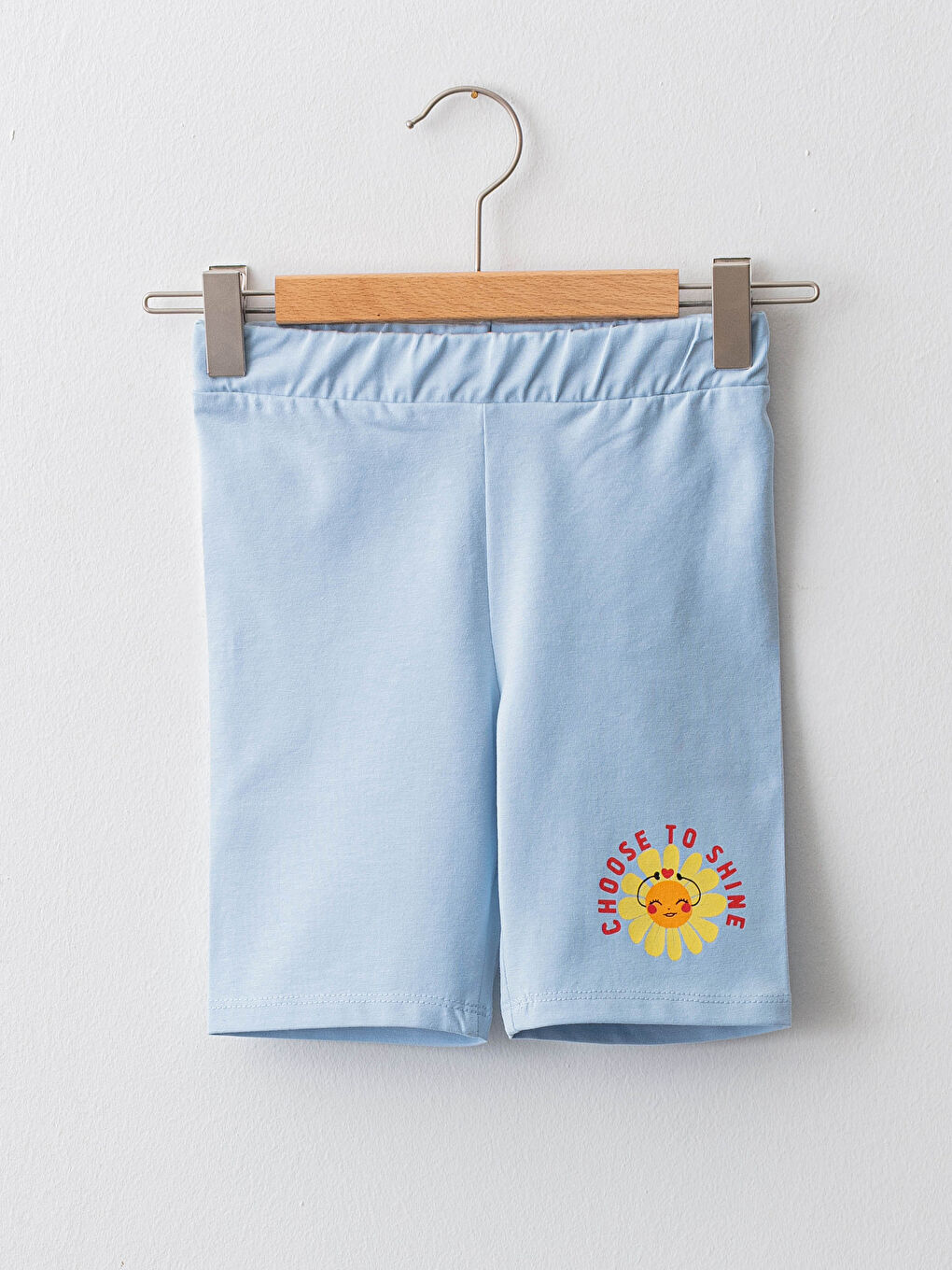 Elastic Waist Printed Girls' Short Leggings