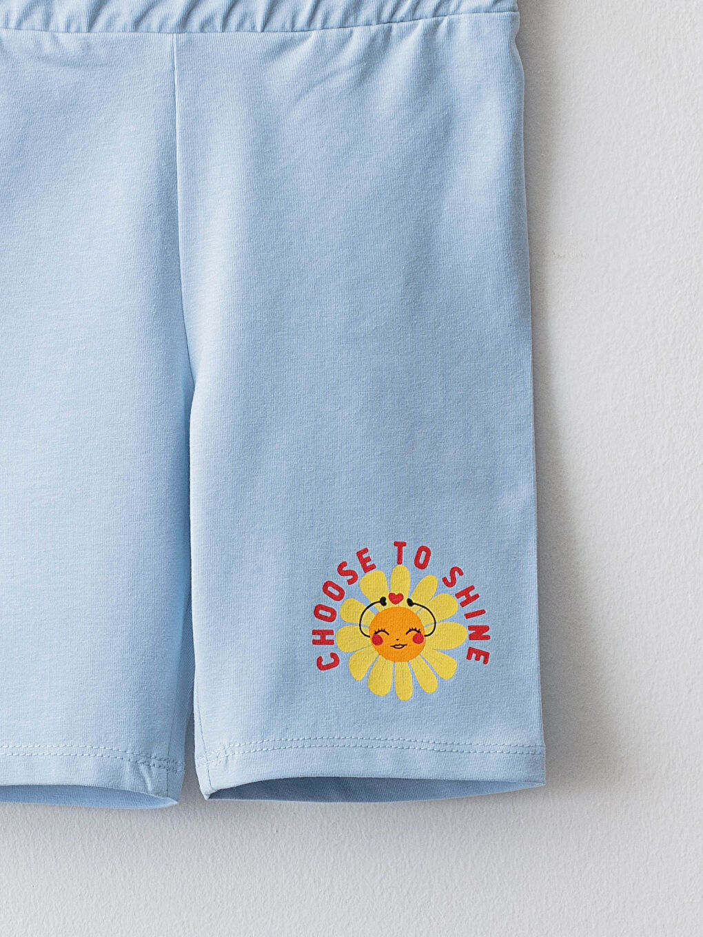 Elastic Waist Printed Girls' Short Leggings-2