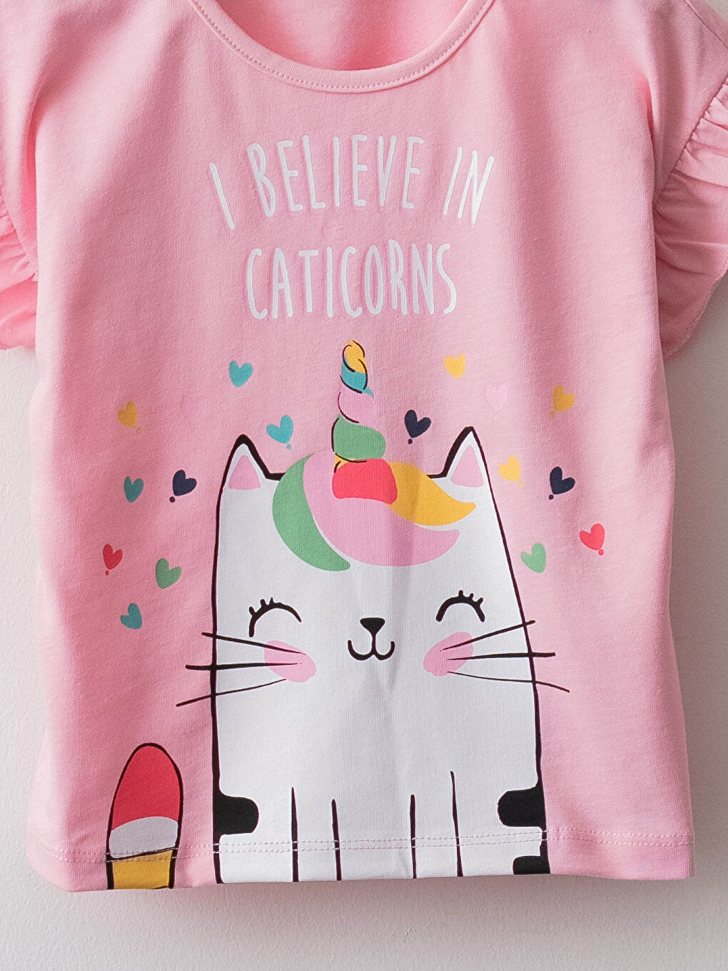 Crew Neck Short Sleeve Printed Baby Girl T-Shirt 2 Pieces-2