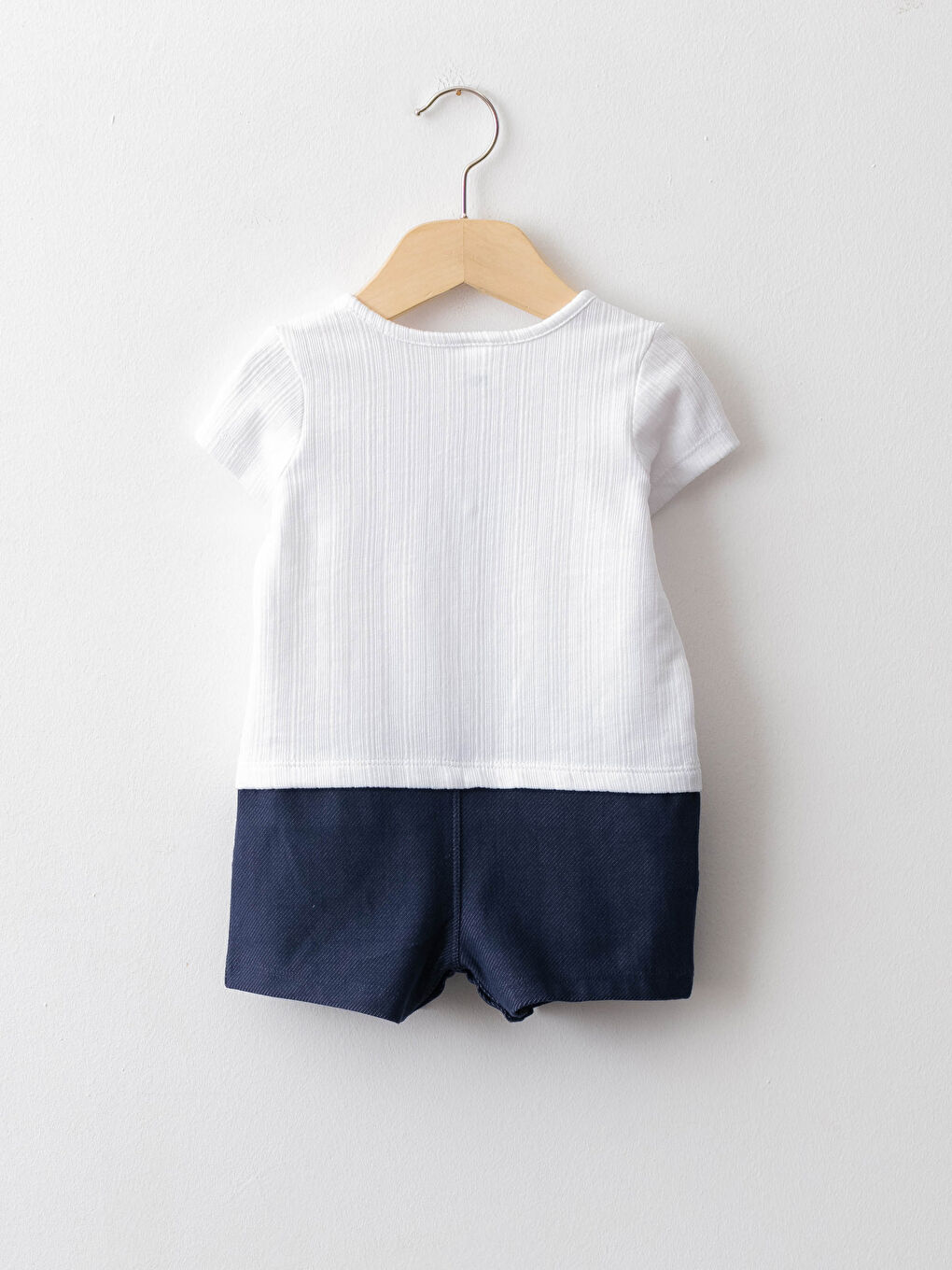 Bisiklet Yaka Kısa Kollu Desenli Erkek Bebek Tulum-1