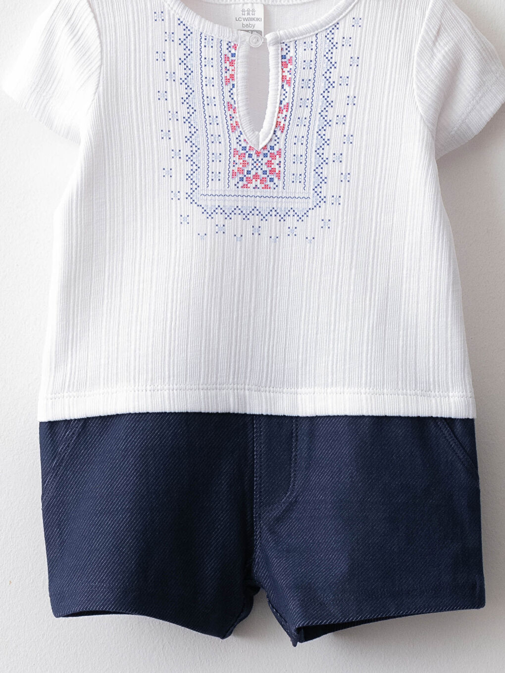 Bisiklet Yaka Kısa Kollu Desenli Erkek Bebek Tulum-2