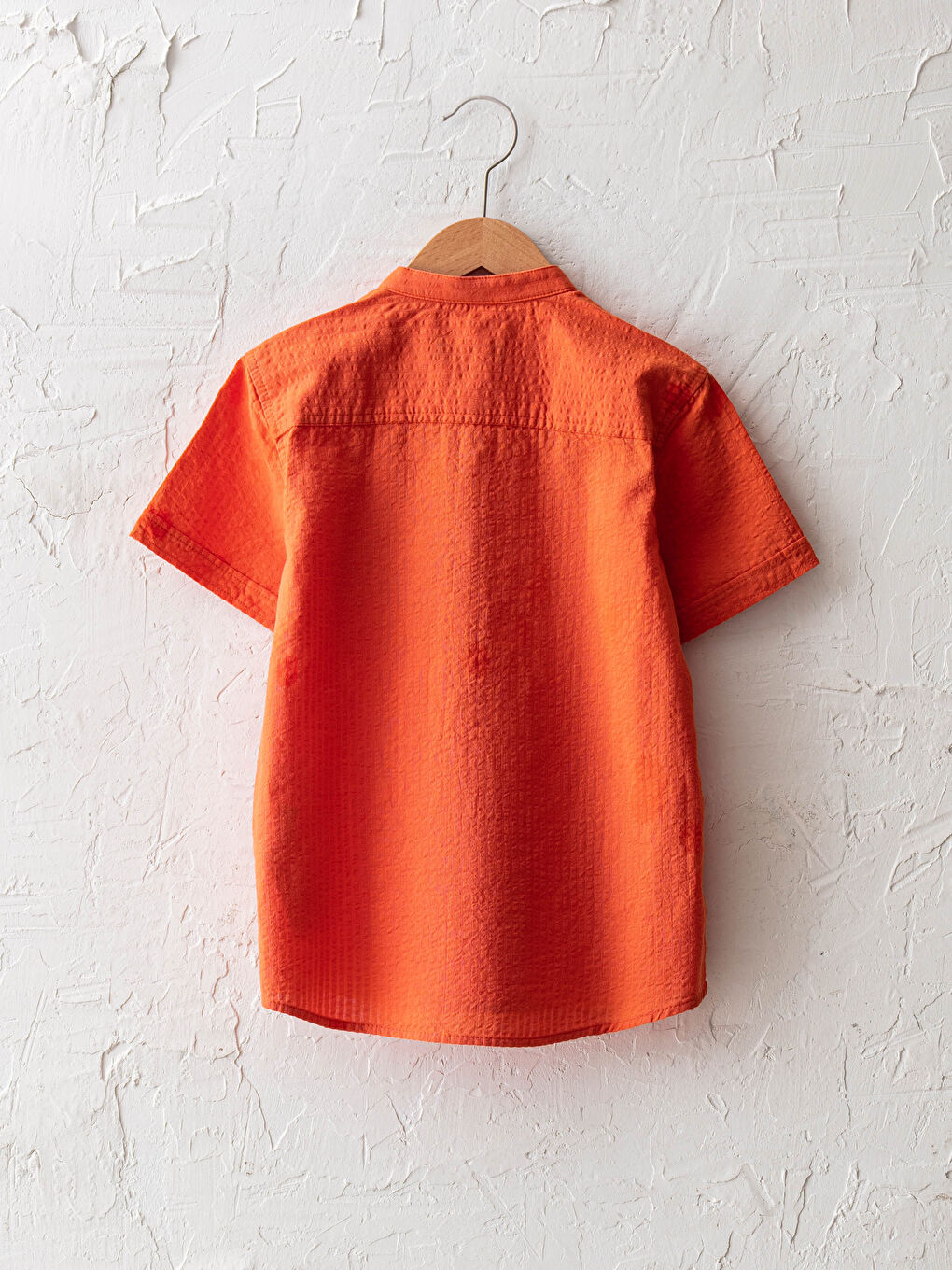 Turuncu Hakim Yaka Basic Kısa Kollu Erkek Çocuk Gömlek-1
