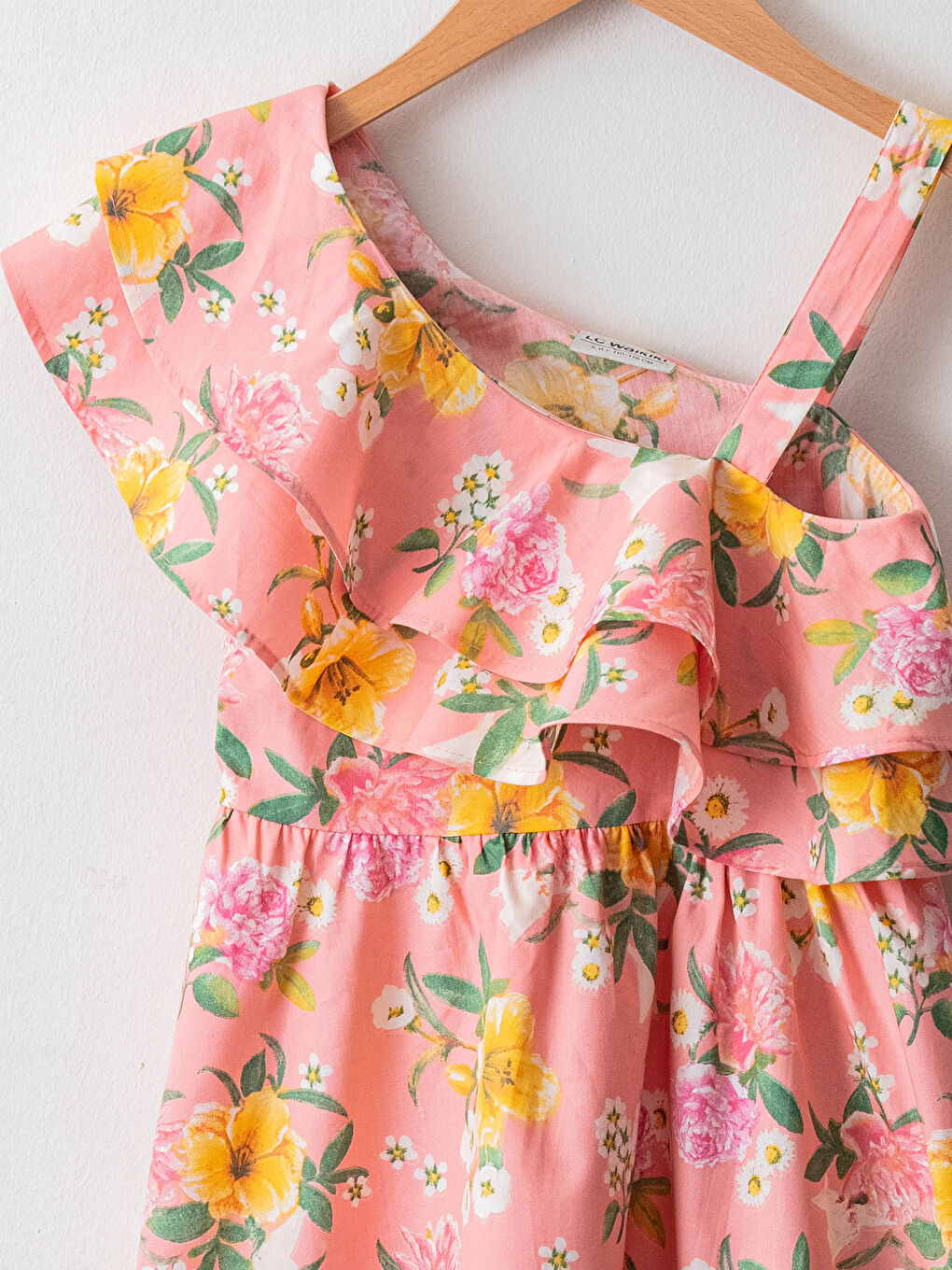 فستان بنت بوبلين بتفاصيل دولاب و نقش زهور-10