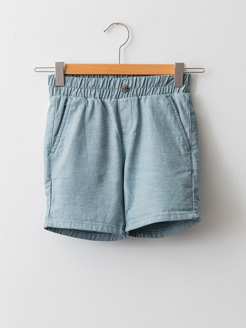 Turkuaz Beli Lastikli Basic Poplin Erkek Çocuk Şort