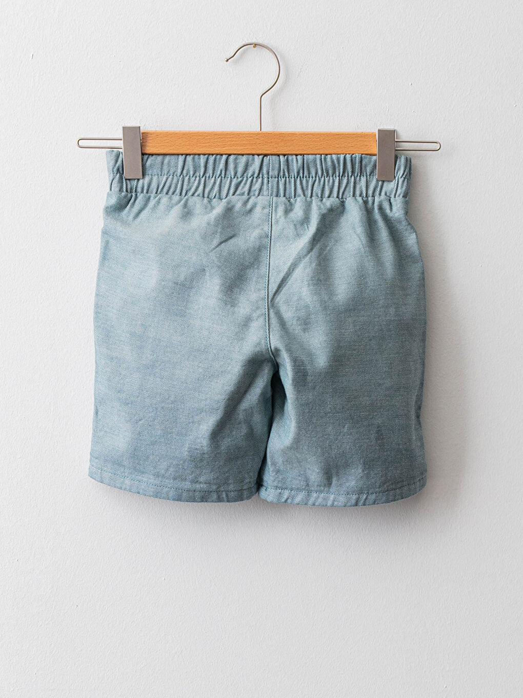 Turkuaz Beli Lastikli Basic Poplin Erkek Çocuk Şort-1