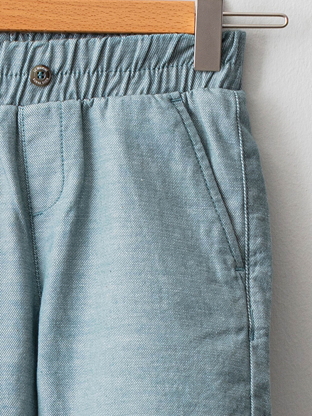 Turkuaz Beli Lastikli Basic Poplin Erkek Çocuk Şort-2