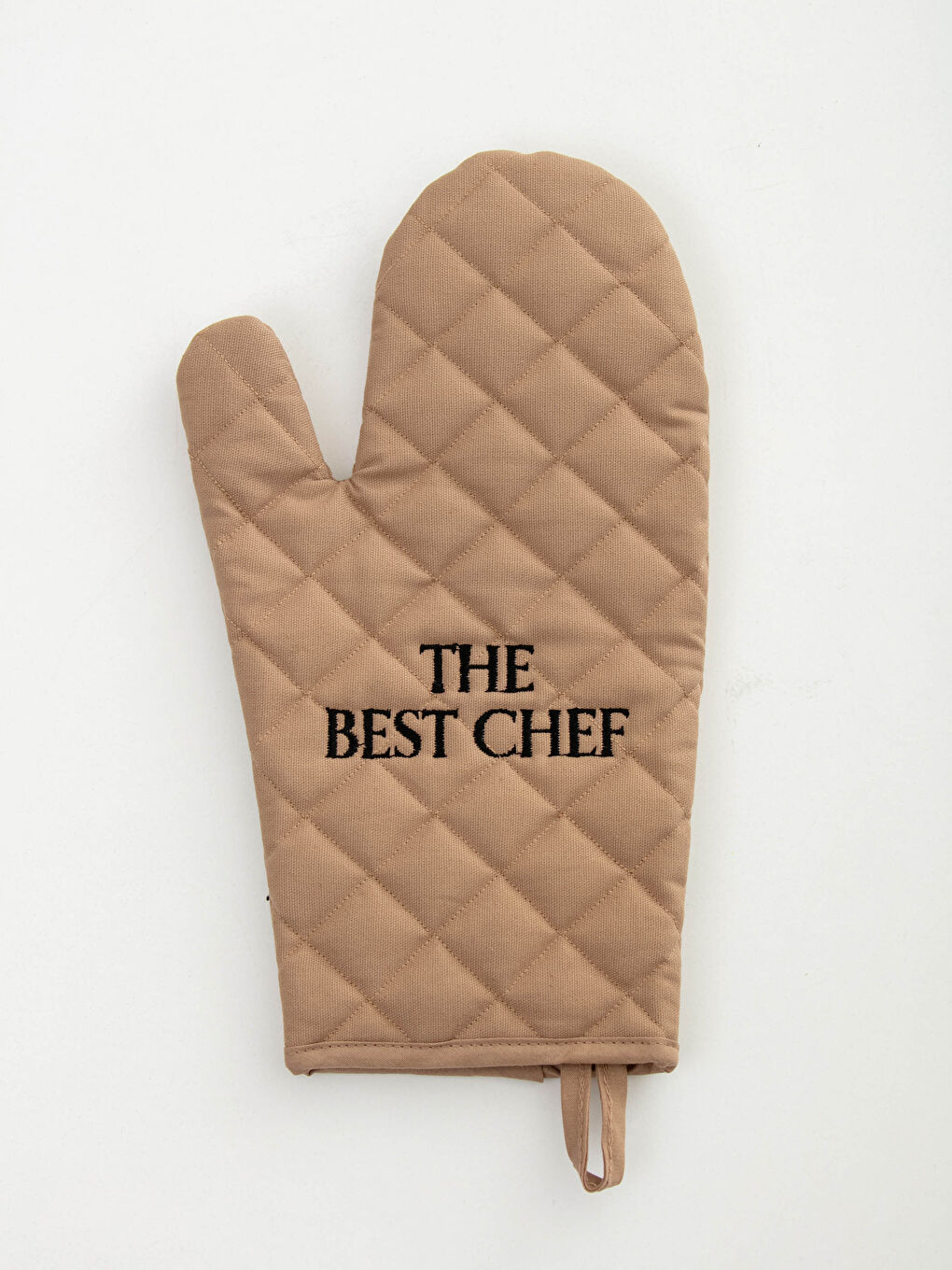 Bej Slogan Nakışlı Gabardin Fırın Eldiveni-1