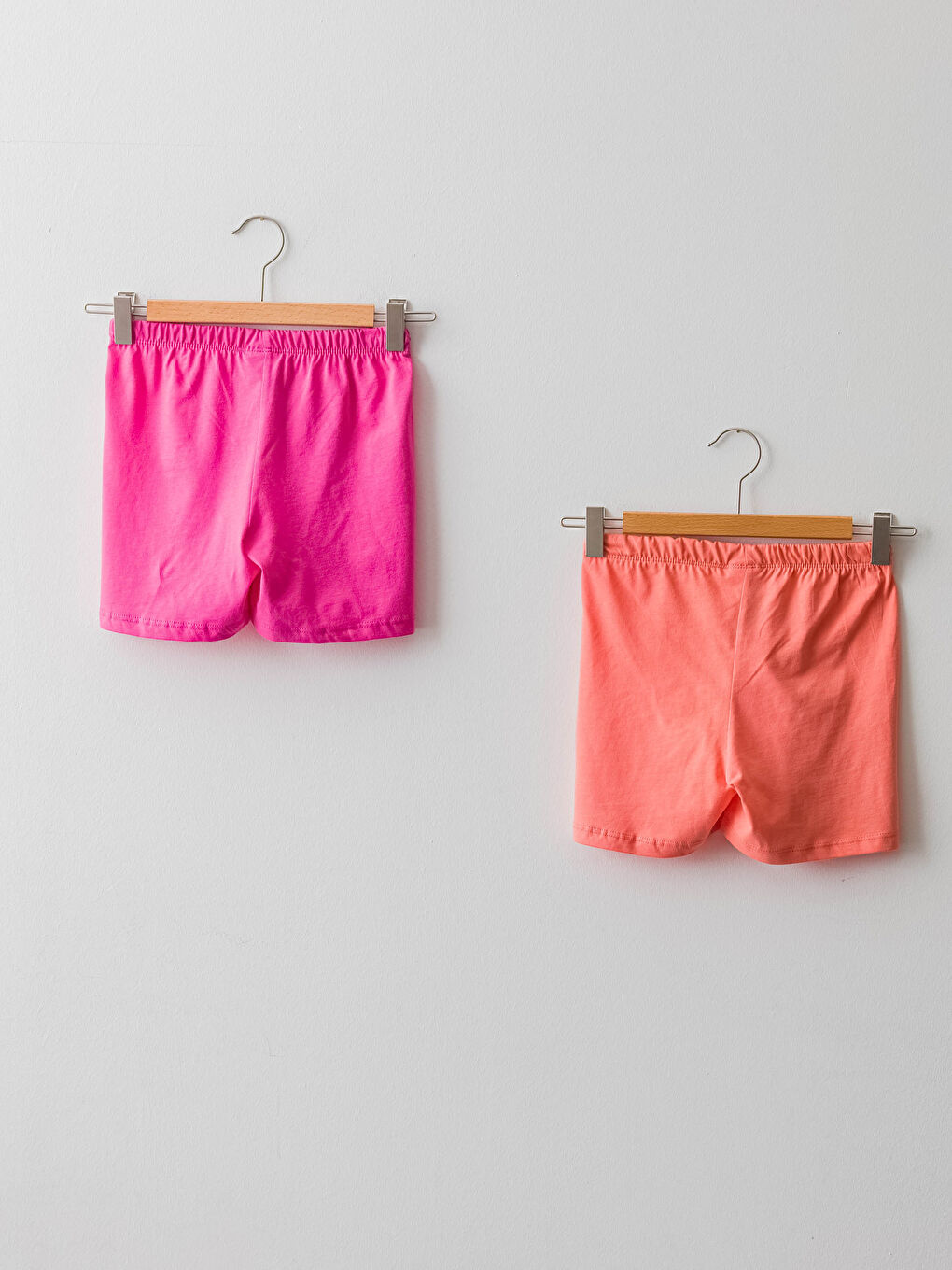LCW Kids Elastic Waist Basic Girl Cotton Shorts 2 Pieces -S1ID14Z4-GQW