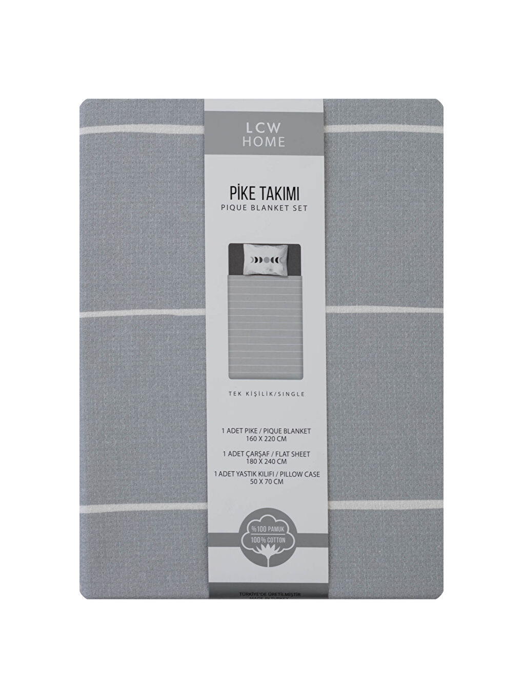 Single Person Patterned Pique Set-5