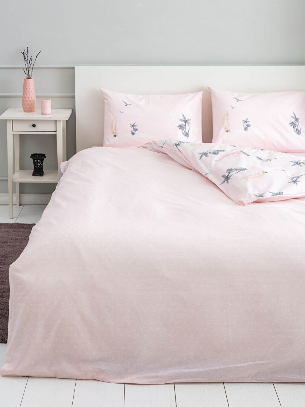 Parure De Housse De Couette Double Tissée À Motif Double Face-1