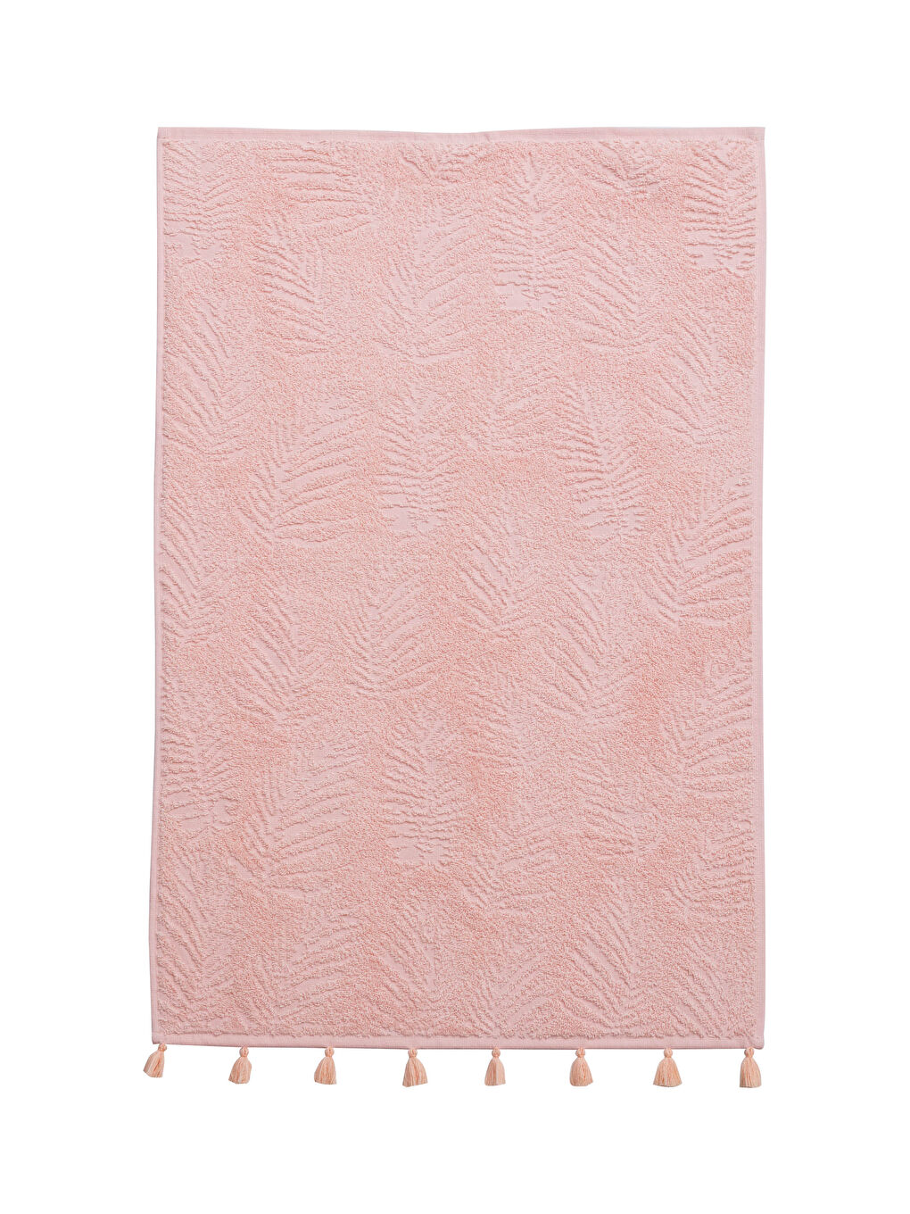Pembe Püskül Detaylı Jakarlı Yüz Havlusu 50x80 cm-2