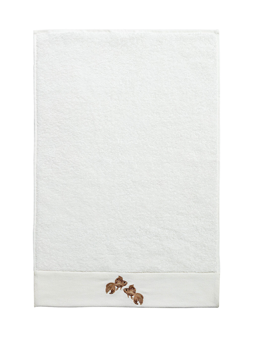 Ekru Balık Nakışlı Yüz Havlusu 50x80 cm-2