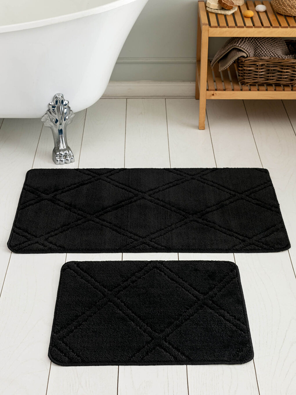 Gri Desenli Banyo Paspası 2'li