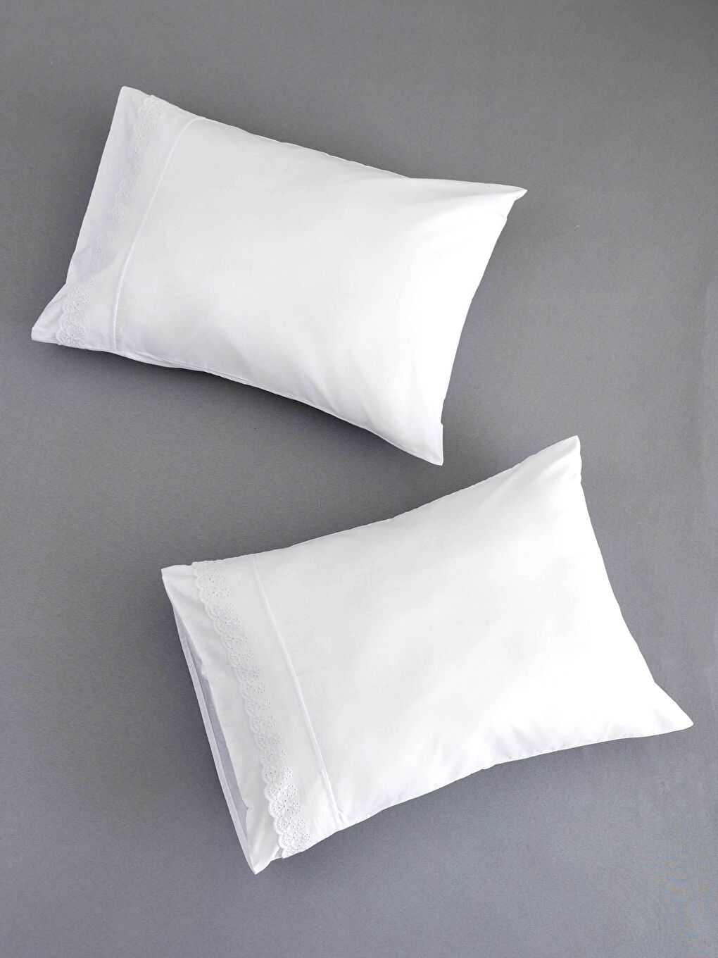 Beyaz Düz Dokuma Yastık Kılıfı 2'li 50x70 cm