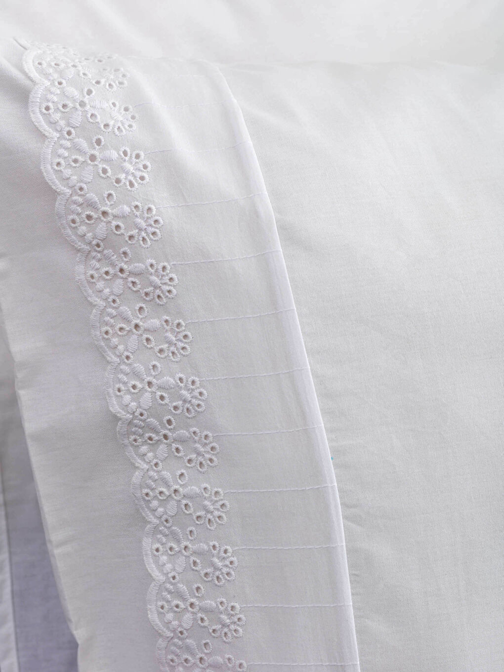 Beyaz Düz Dokuma Yastık Kılıfı 2'li 50x70 cm-2