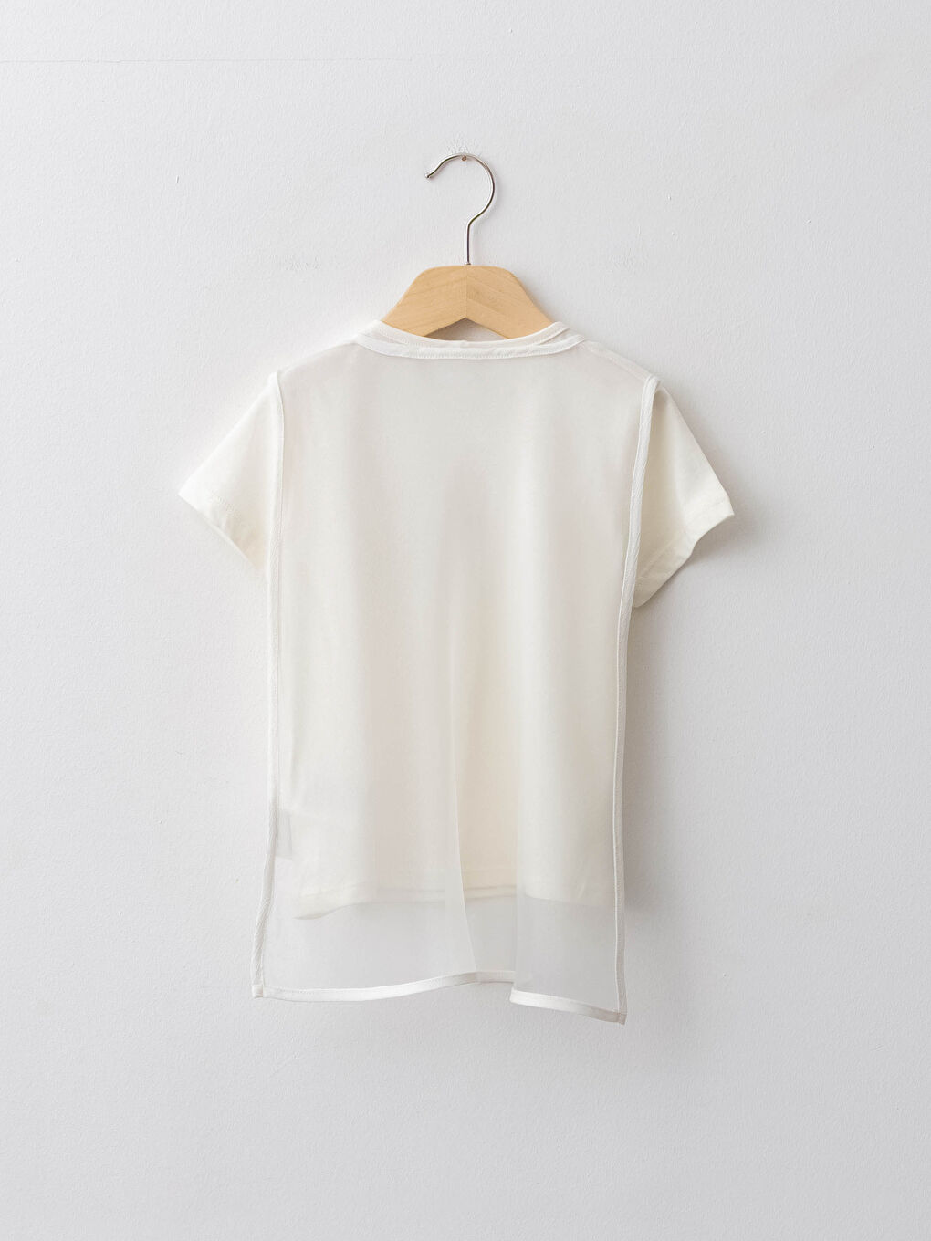 Crew Neck Printed Short Sleeve Girls' T-Shirt and Cape-1