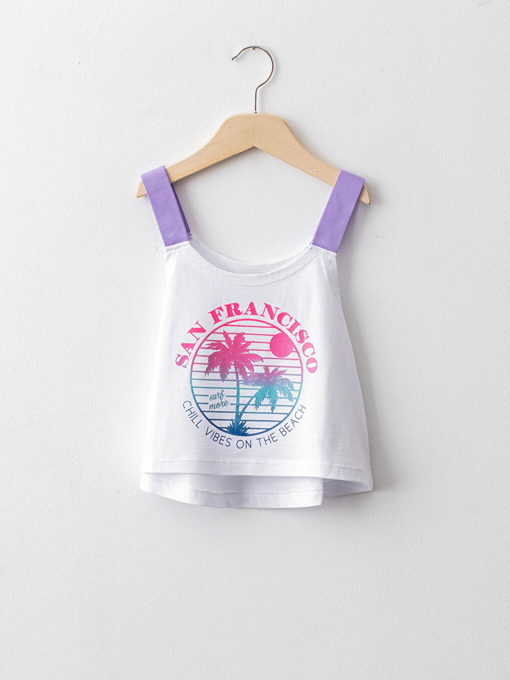 قميص داخلي بناتي مطبوع بحمالة قطن