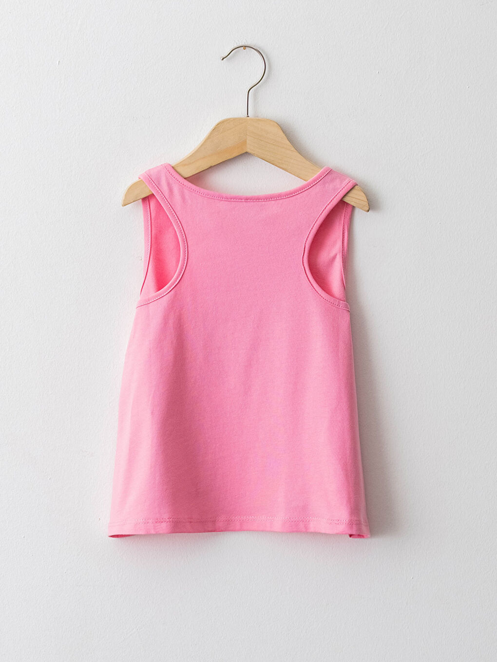 Pembe Bisiklet Yaka Baskılı Kız Çocuk Atlet-1