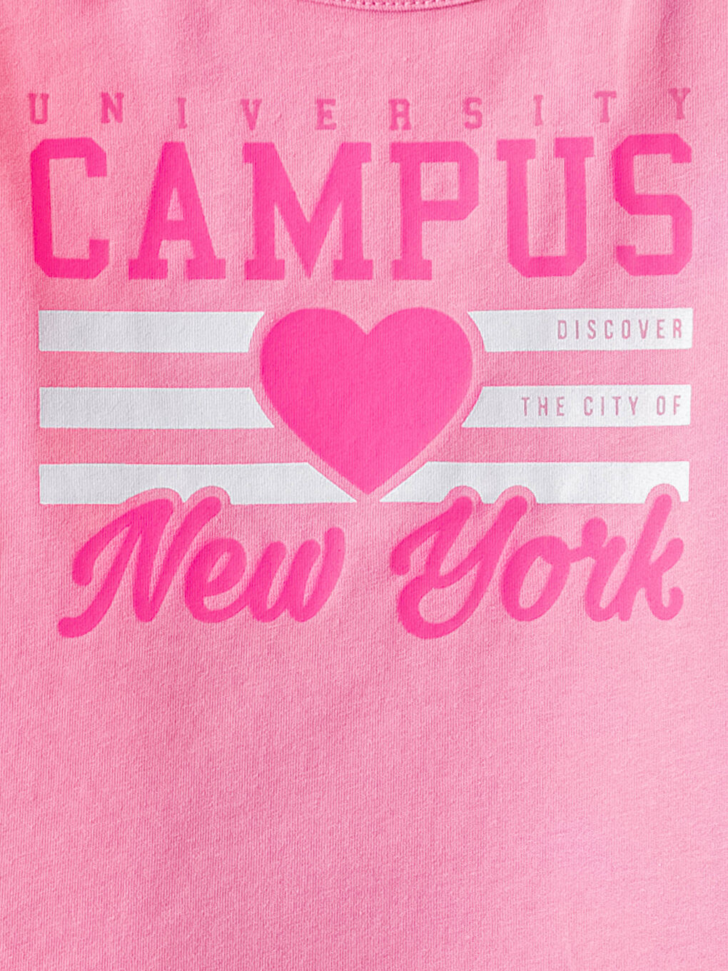 Pembe Bisiklet Yaka Baskılı Kız Çocuk Atlet-2