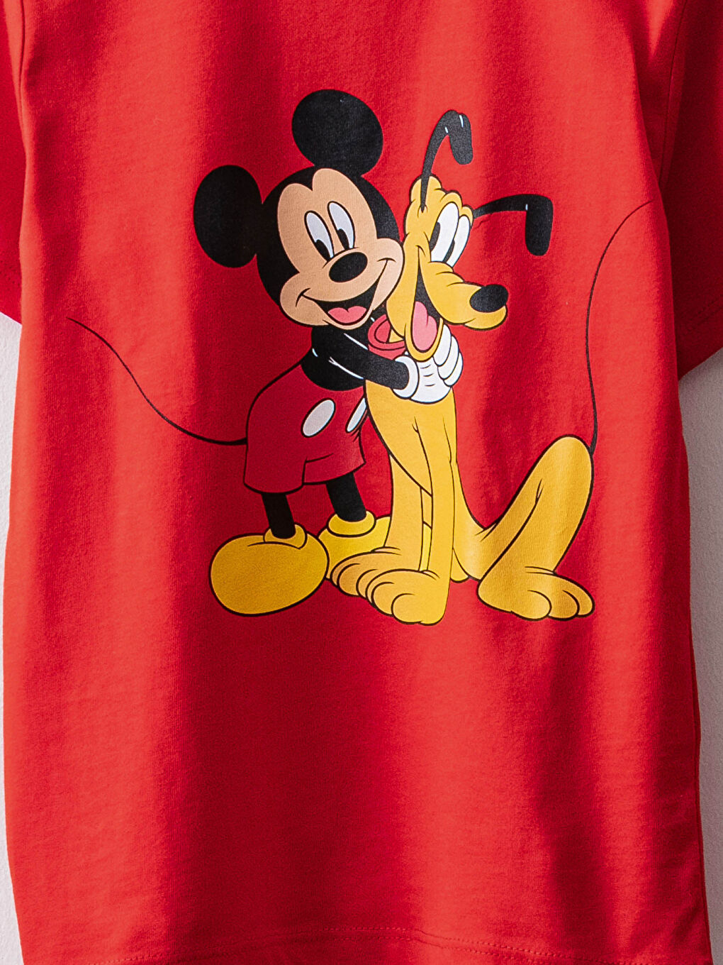 Crew Neck Mickey Mouse Printed Short Sleeve Boy T-Shirt and Shorts-2