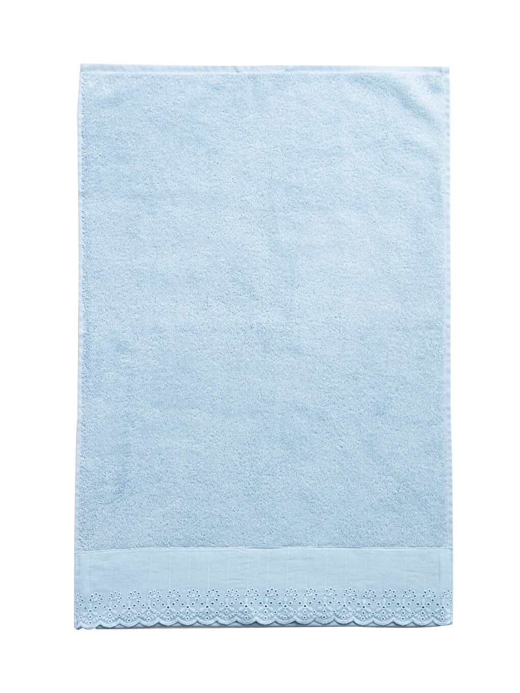 Mavi Dantel Detaylı Yüz Havlusu  50x80 cm-2