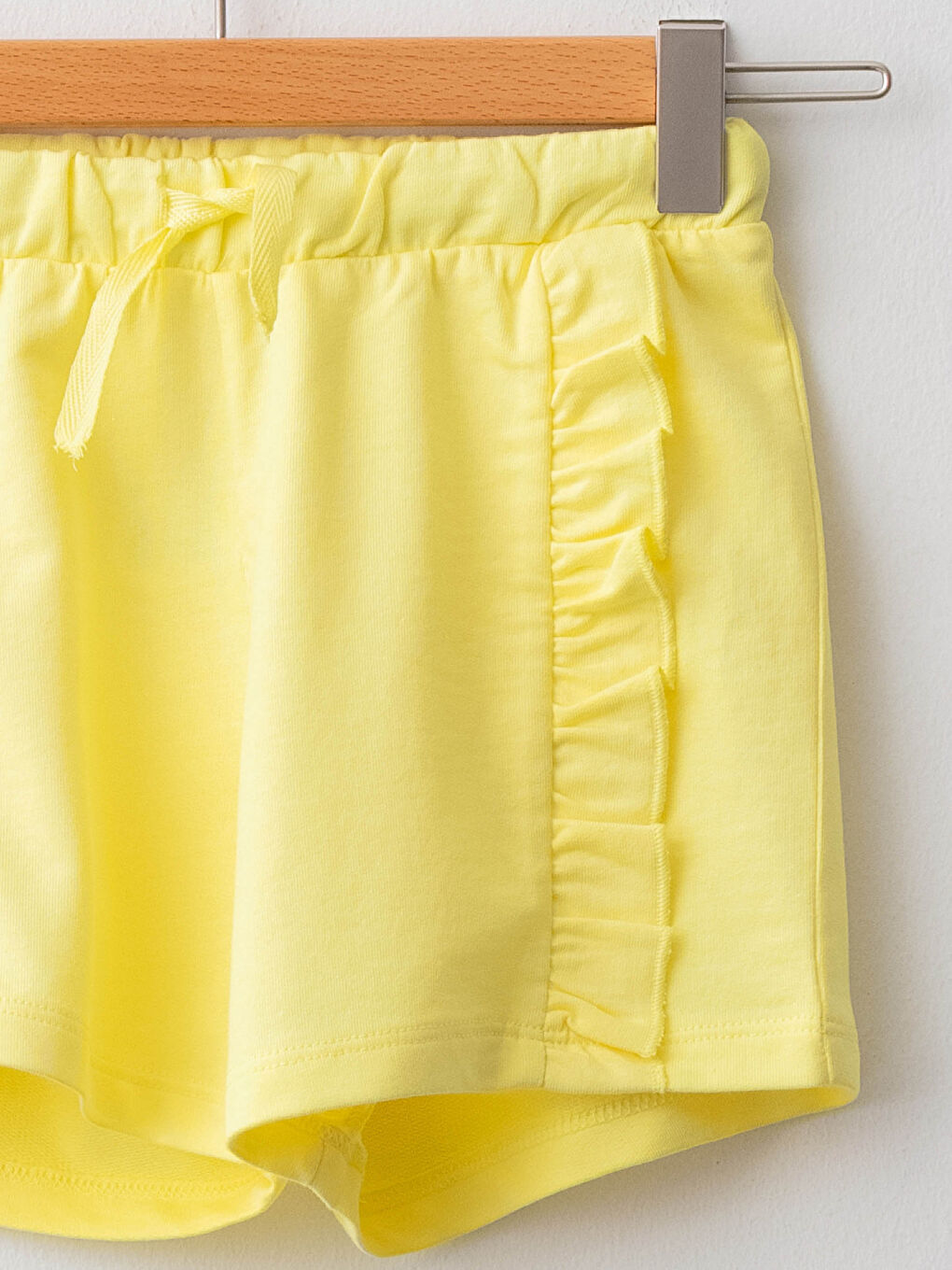 Elastic Waist Frill Detailed Girl Shorts-2