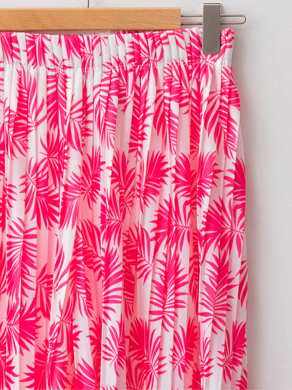 Elastic Waist Patterned Wide Leg Pleated Girl Trousers-2