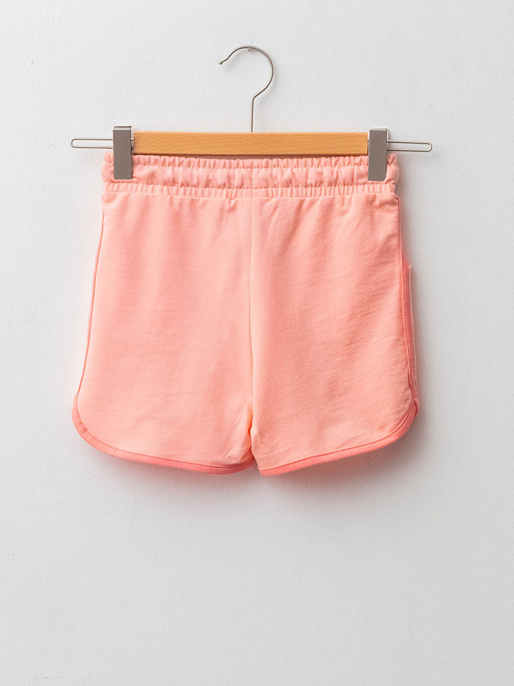 Pembe Beli Lastikli Baskılı Kız Çocuk Şort-1