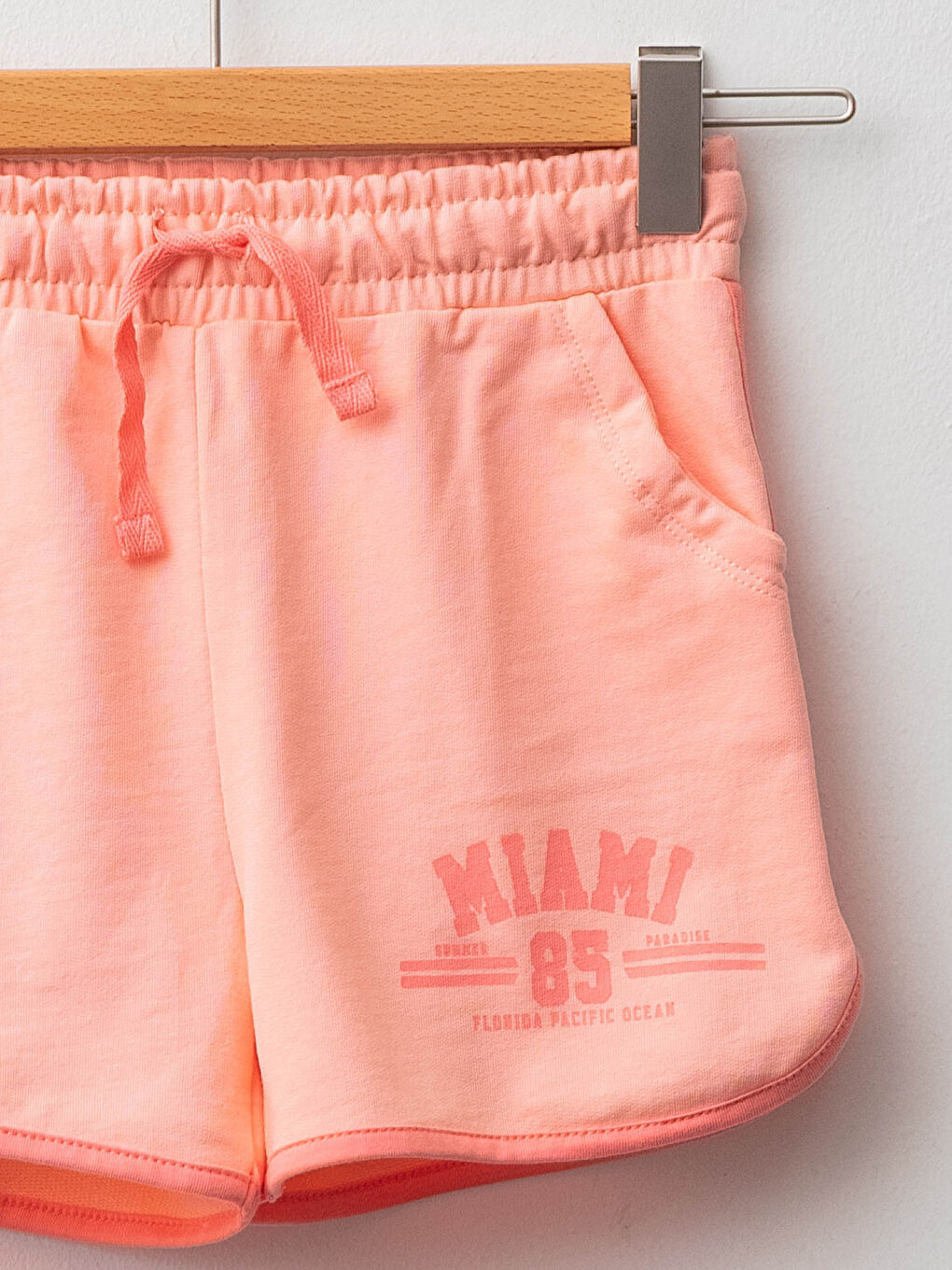 Pembe Beli Lastikli Baskılı Kız Çocuk Şort-2