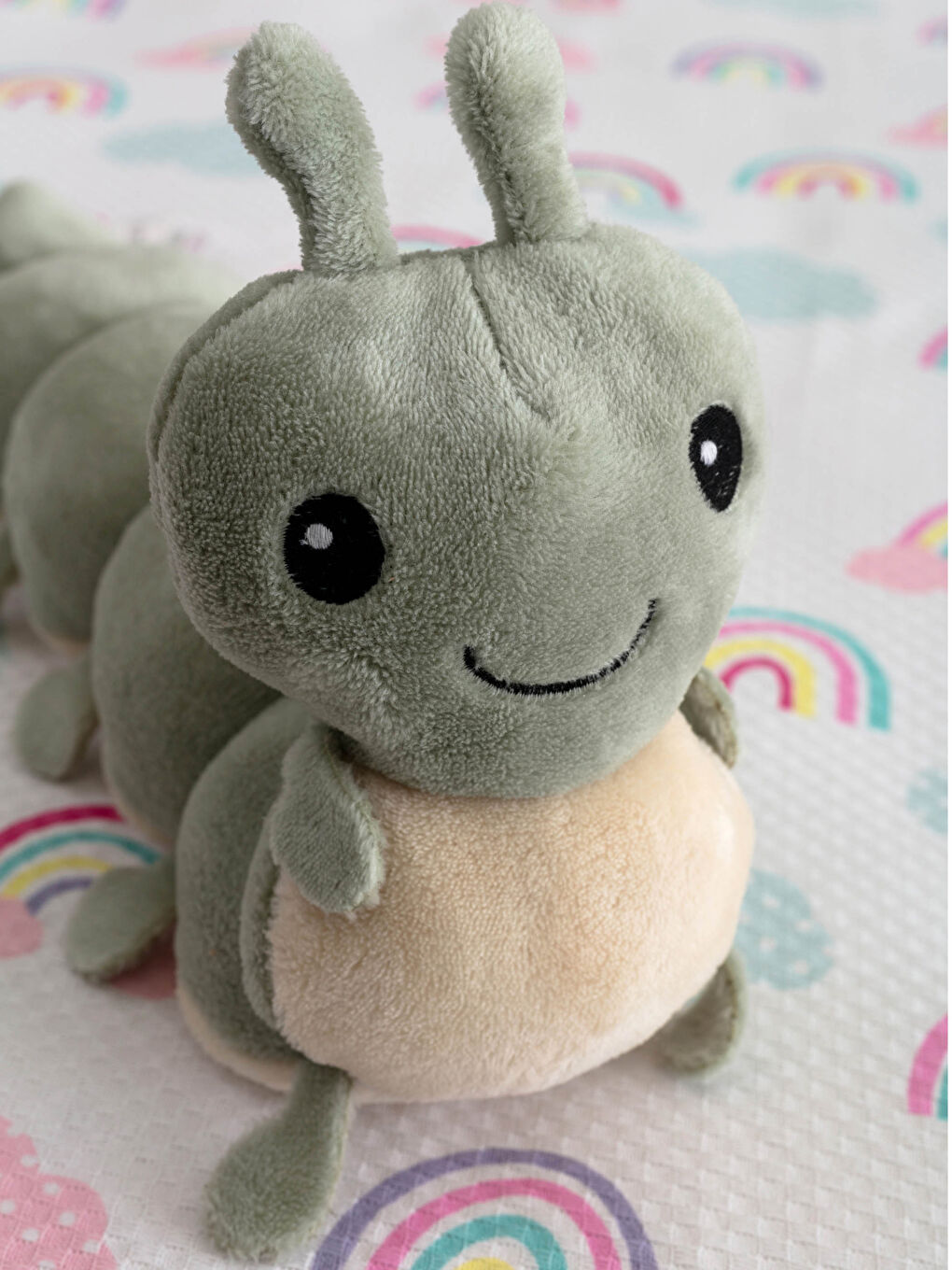 LCW HOME Plush Stuffed and Embroidered Baby Caterpillar Cushion -S1IY25Z1-RR0