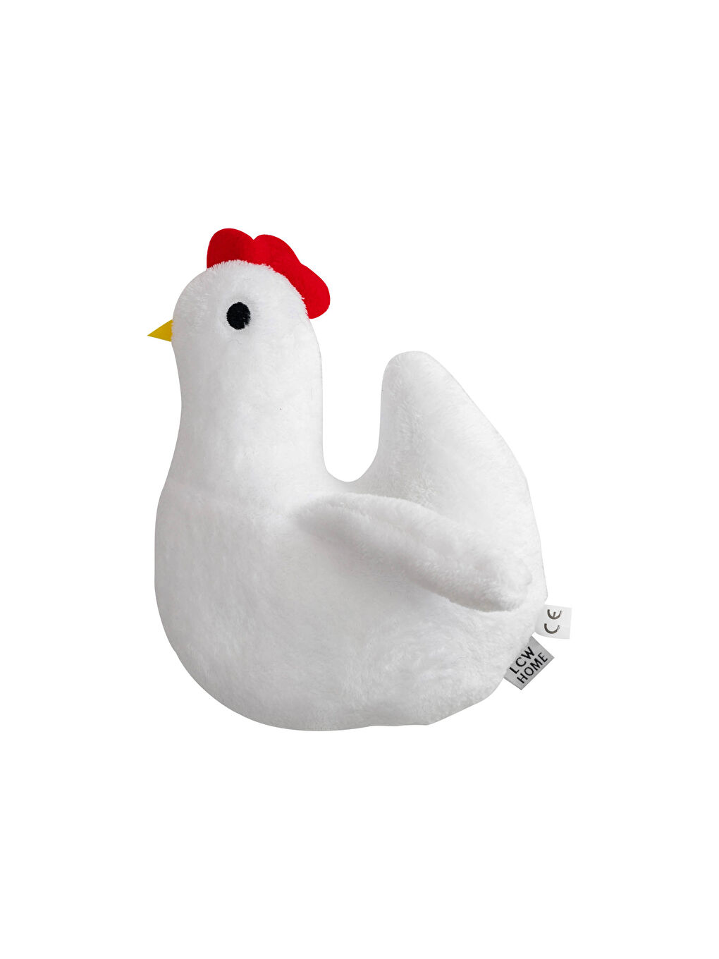 Beyaz Pelüş Dolgulu Nakışlı Bebek Tavuk Kırlent-2