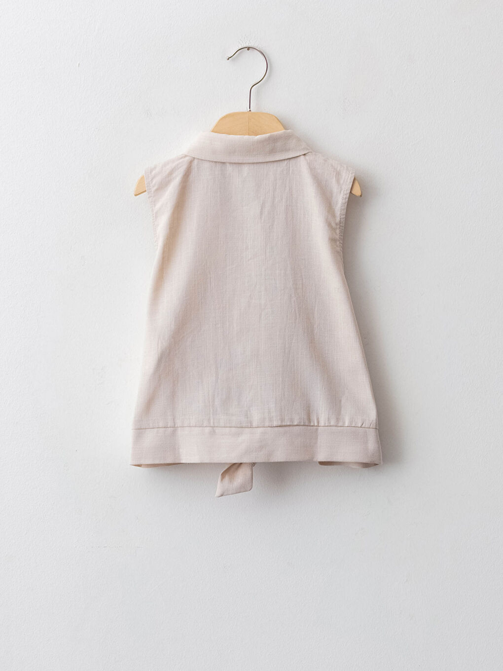 Bej Basic Poplin Kız Çocuk Gömlek-1