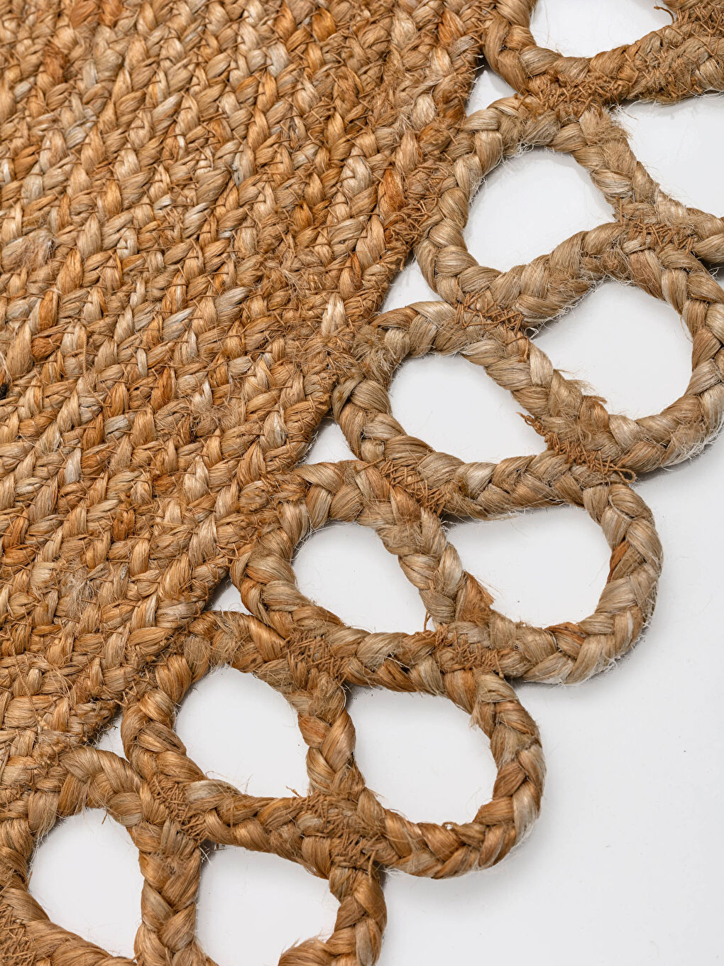 سجادة من الجوت المستديرة المزخرفة-1