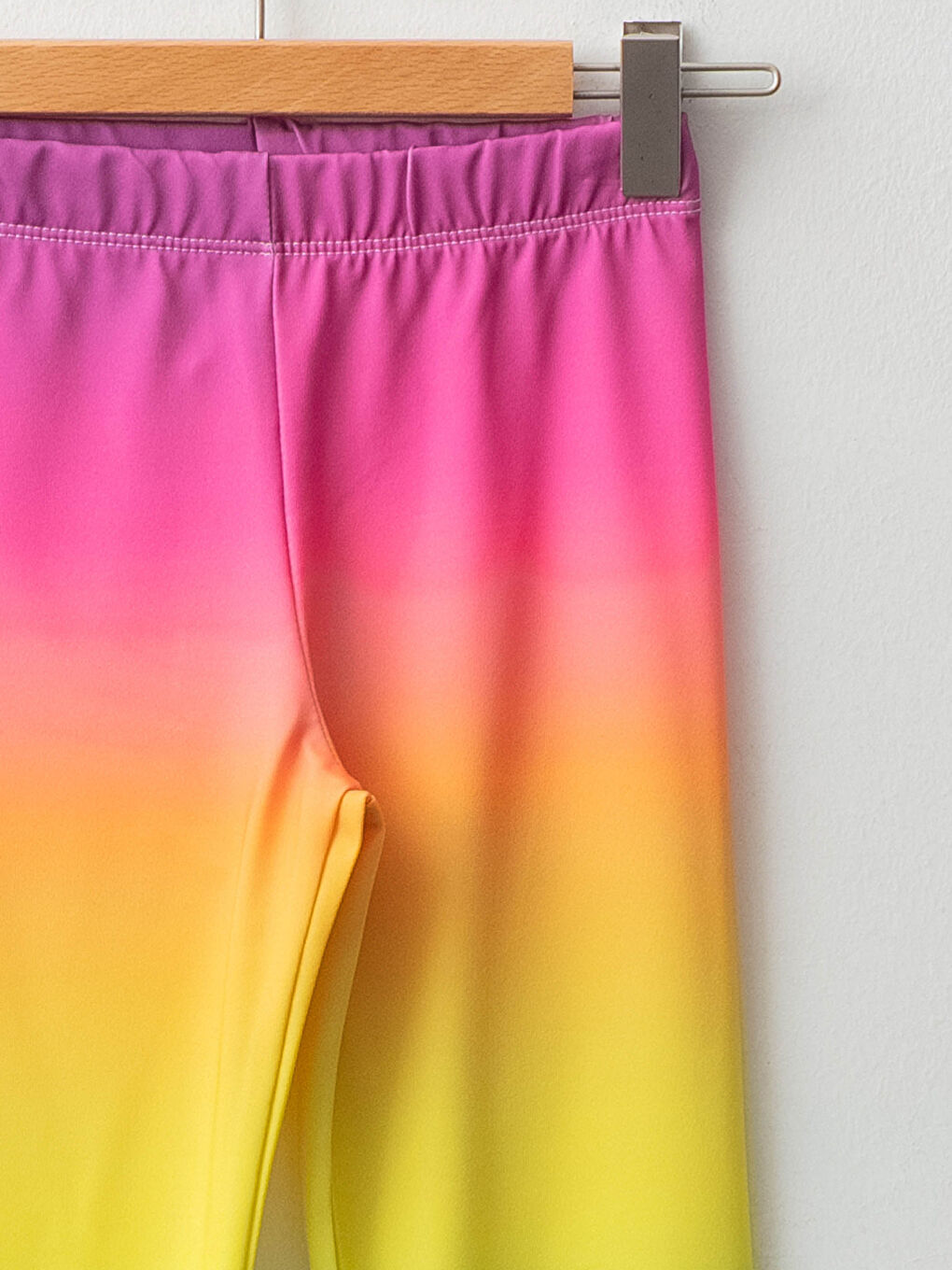 Karışık Beli Lastikli Renk Bloklu Kız Çocuk 3/4 Boy Tayt-2