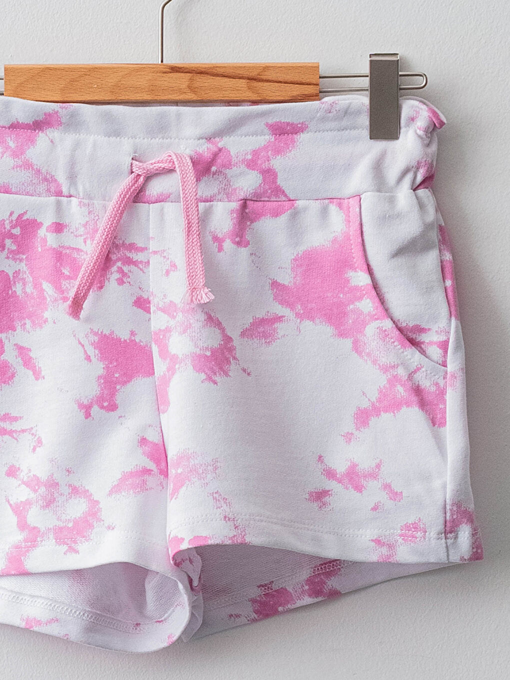 Pembe Bisiklet Yaka Baskılı Kız Çocuk Atlet ve Şort-2