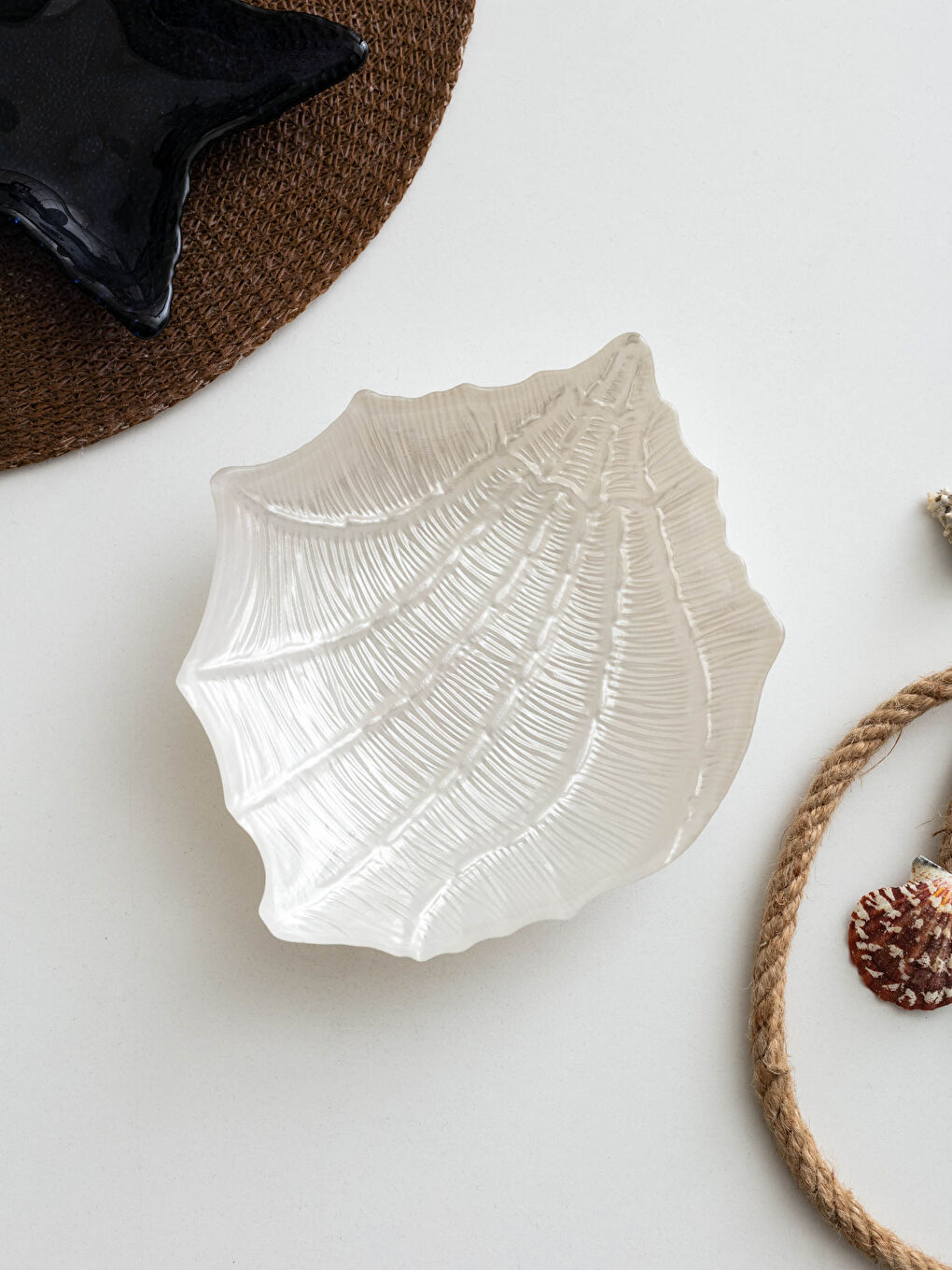 Sea Shell Patterned Glass Plate