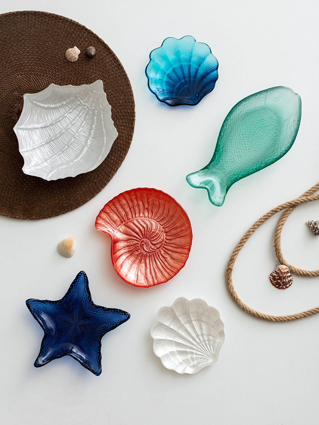 Sea Shell Patterned Glass Plate-1