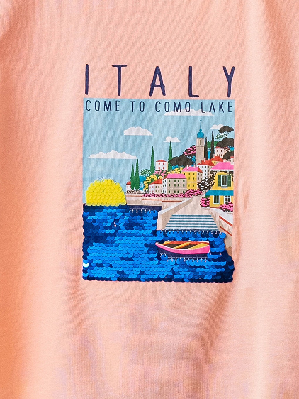 Pembe Bisiklet Yaka Baskılı Kısa Kollu Pamuklu Kız Çocuk Tişört-2