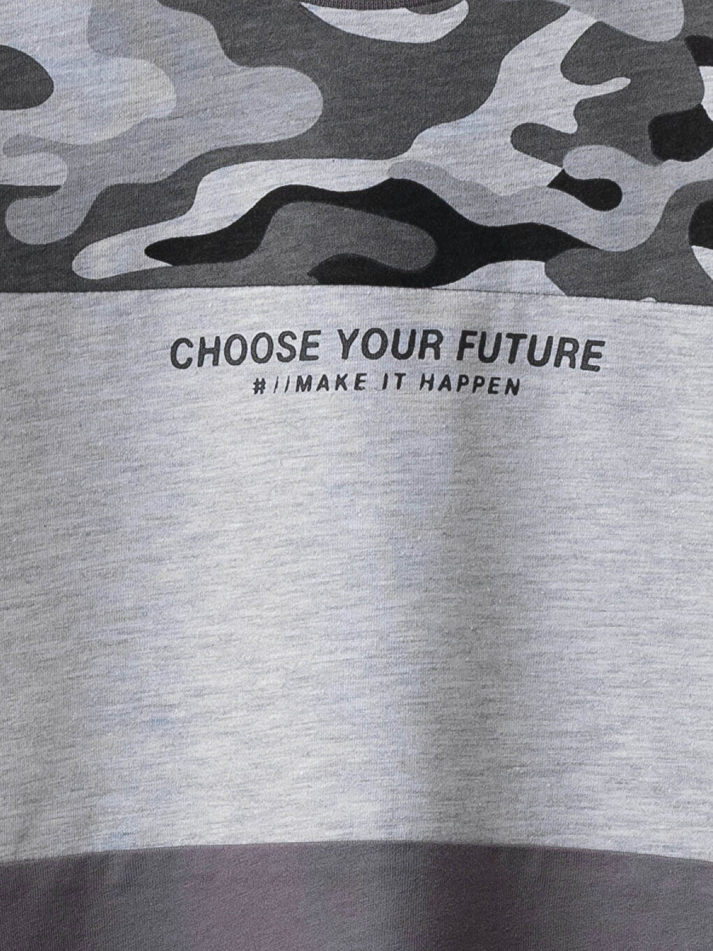 Antrasit Bisiklet Yaka Baskılı Kısa Kollu Erkek Çocuk Tişört-2