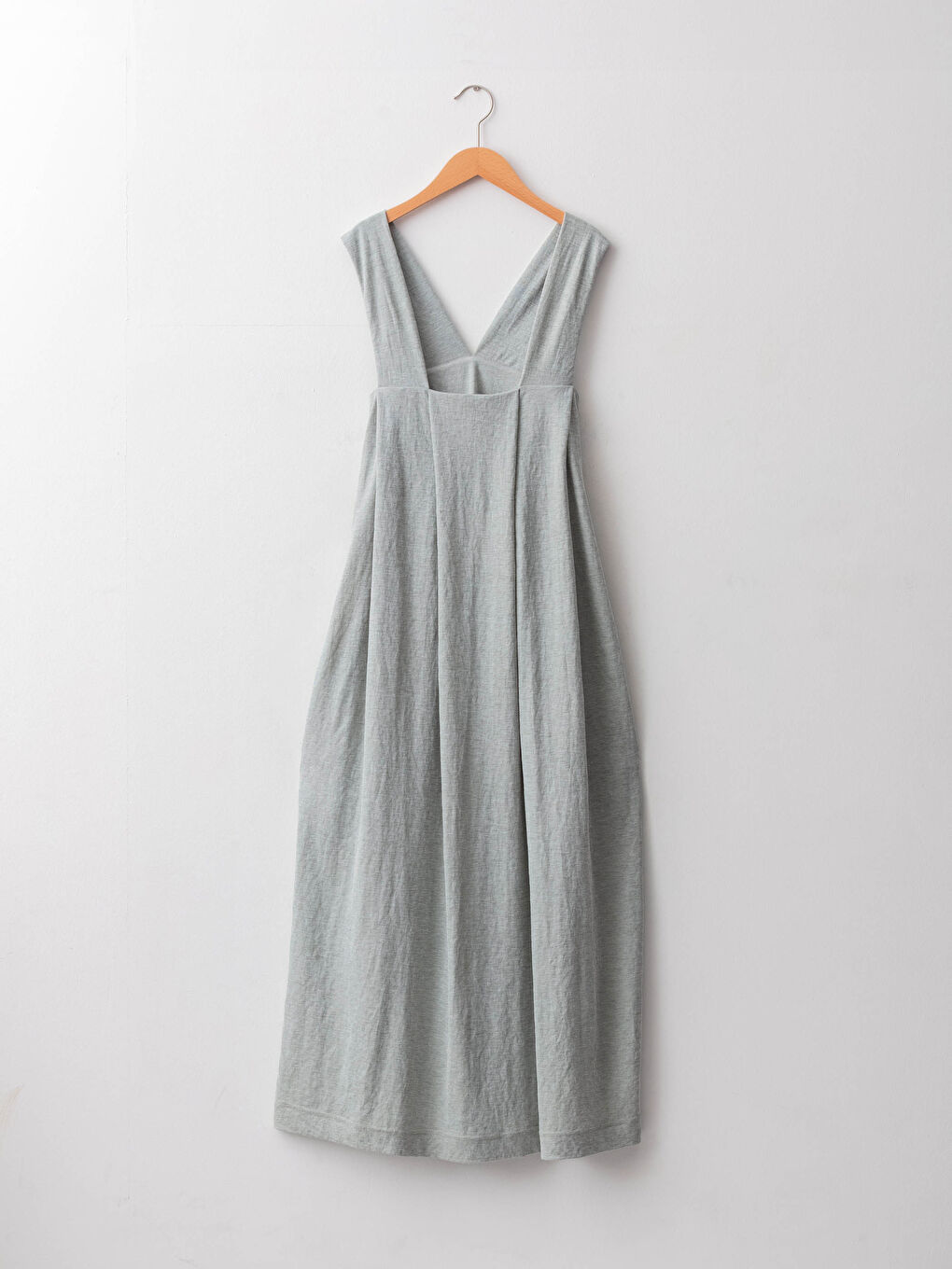 Haki Kadın Kare Yaka Askılı Düz Gecelik-5