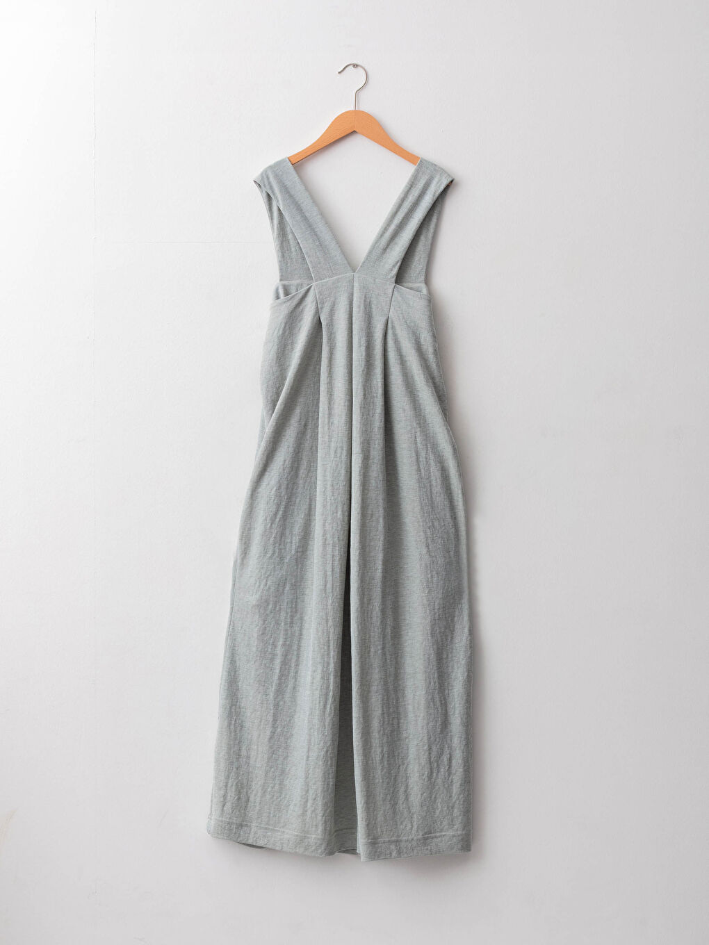 Haki Kadın Kare Yaka Askılı Düz Gecelik-6