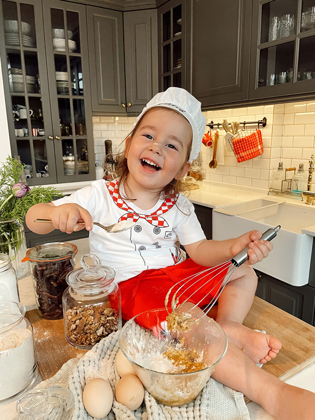 Crew Neck Short Sleeve Printed Cotton Baby Boy Chef Costume -S1JE55Z1-FFB