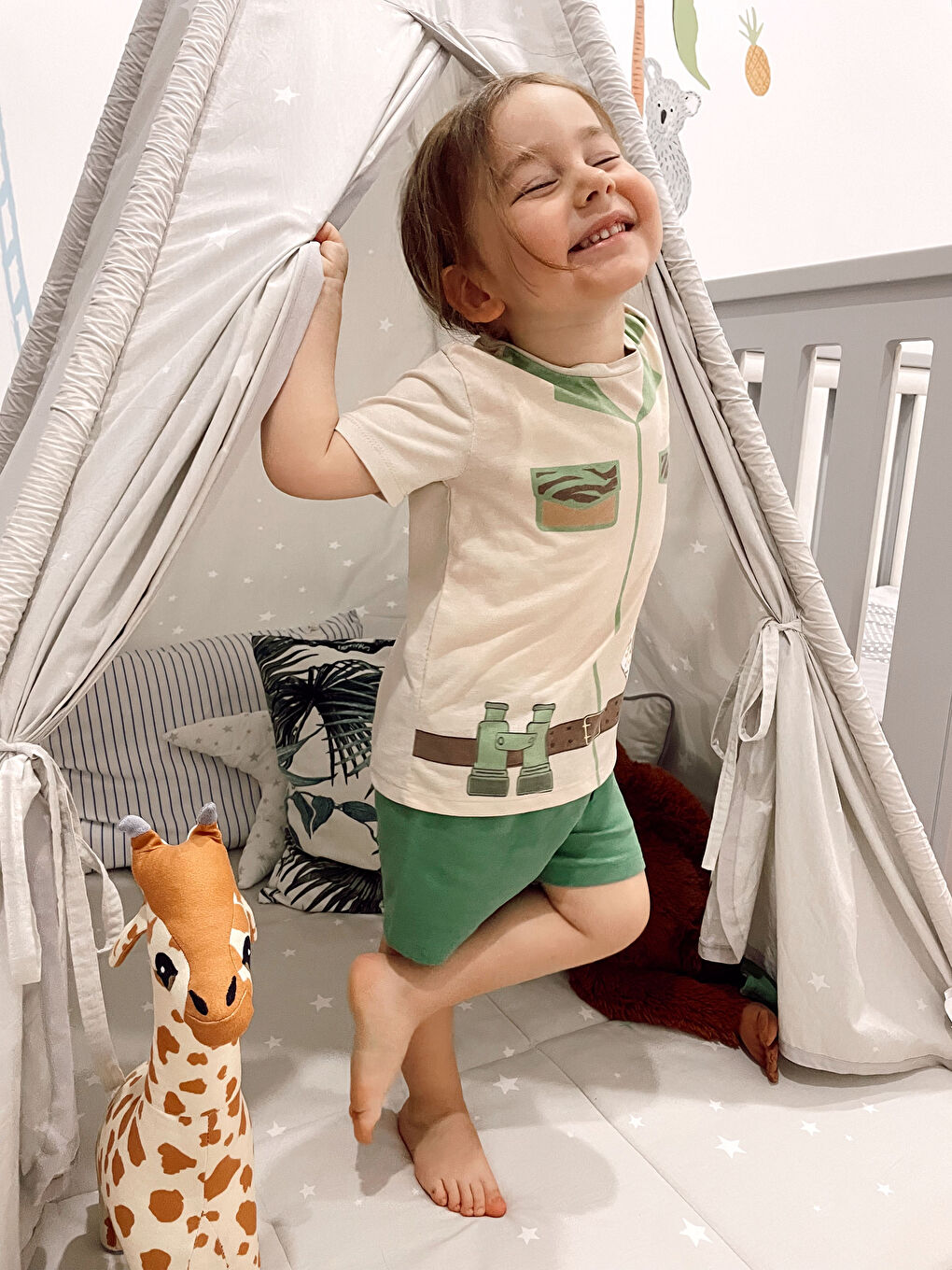 LCW baby Costume de Chercheur Imprimé à Manches Courtes Col Rond pour Garçon Bébé-1