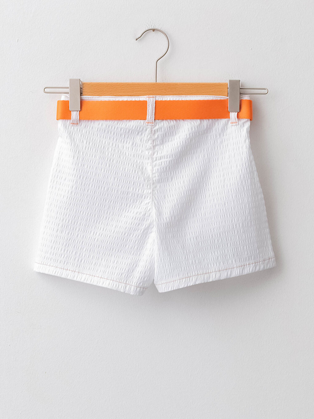 Basic Cotton Girls' Shorts and Belt 2 Piece Set-1