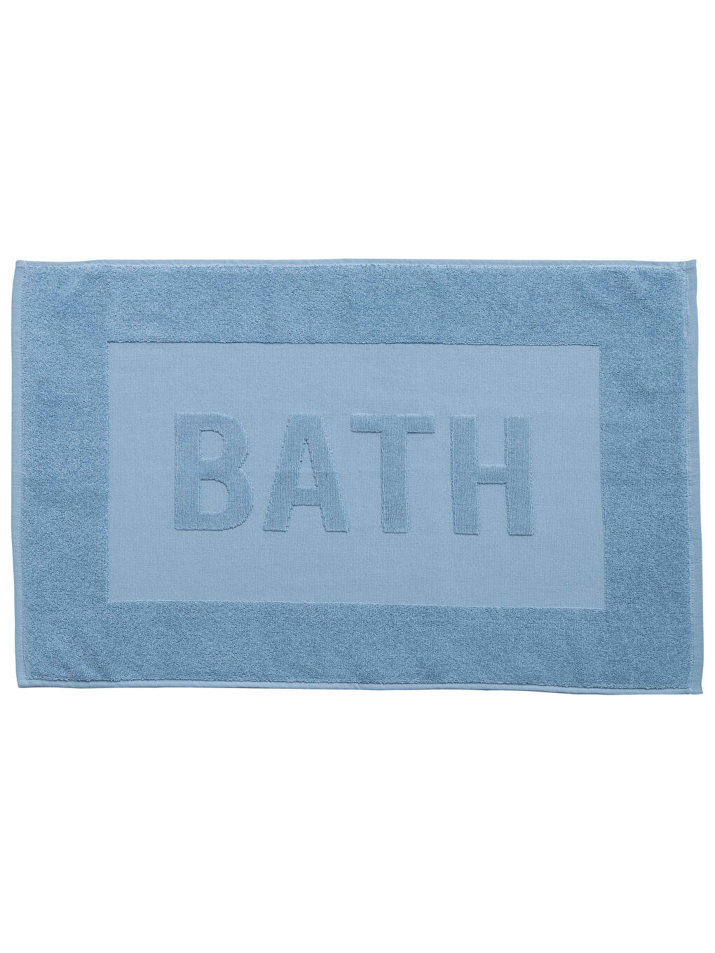 Mavi Slogan Detaylı Banyo Paspası 50x70 cm-1