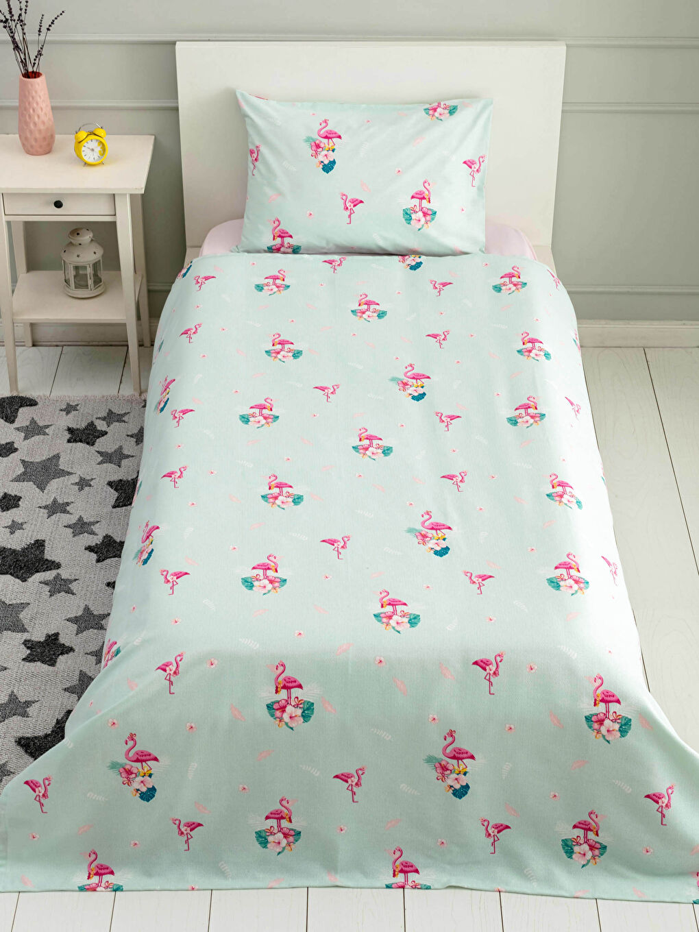 Ensemble Piqué Fille Imprimé Flamant Rose-2