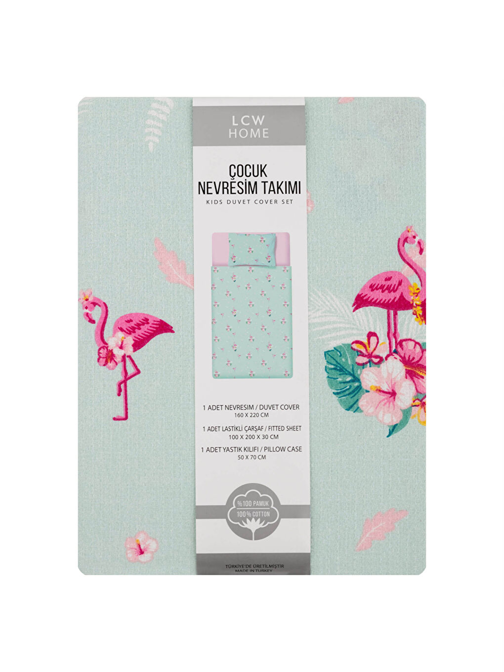 Ensemble Piqué Fille Imprimé Flamant Rose-5